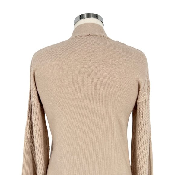 T Tahari Open Front Cardigan Sweater With Wide Sleeves Beige Size Small - Picture 6 of 12
